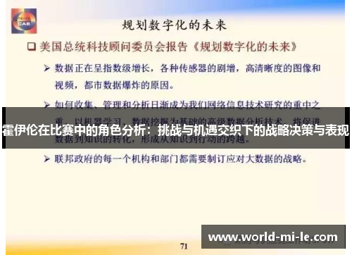 霍伊伦在比赛中的角色分析：挑战与机遇交织下的战略决策与表现